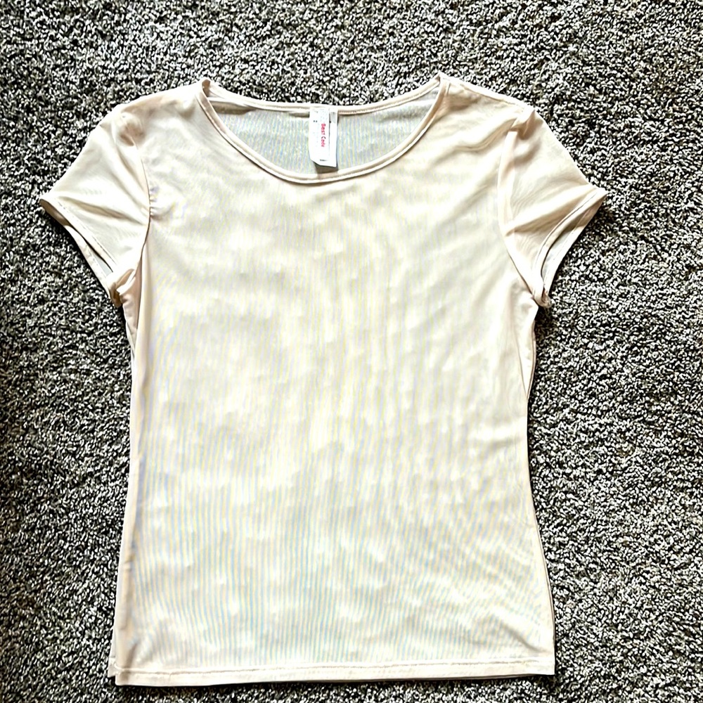 New Sheer Shirt Size Large Beige